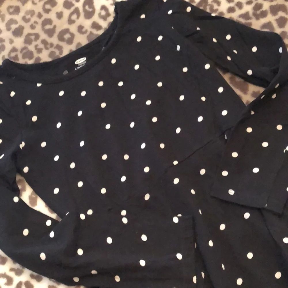 Old Navy Black White Dot Skater Dress Large 10 12